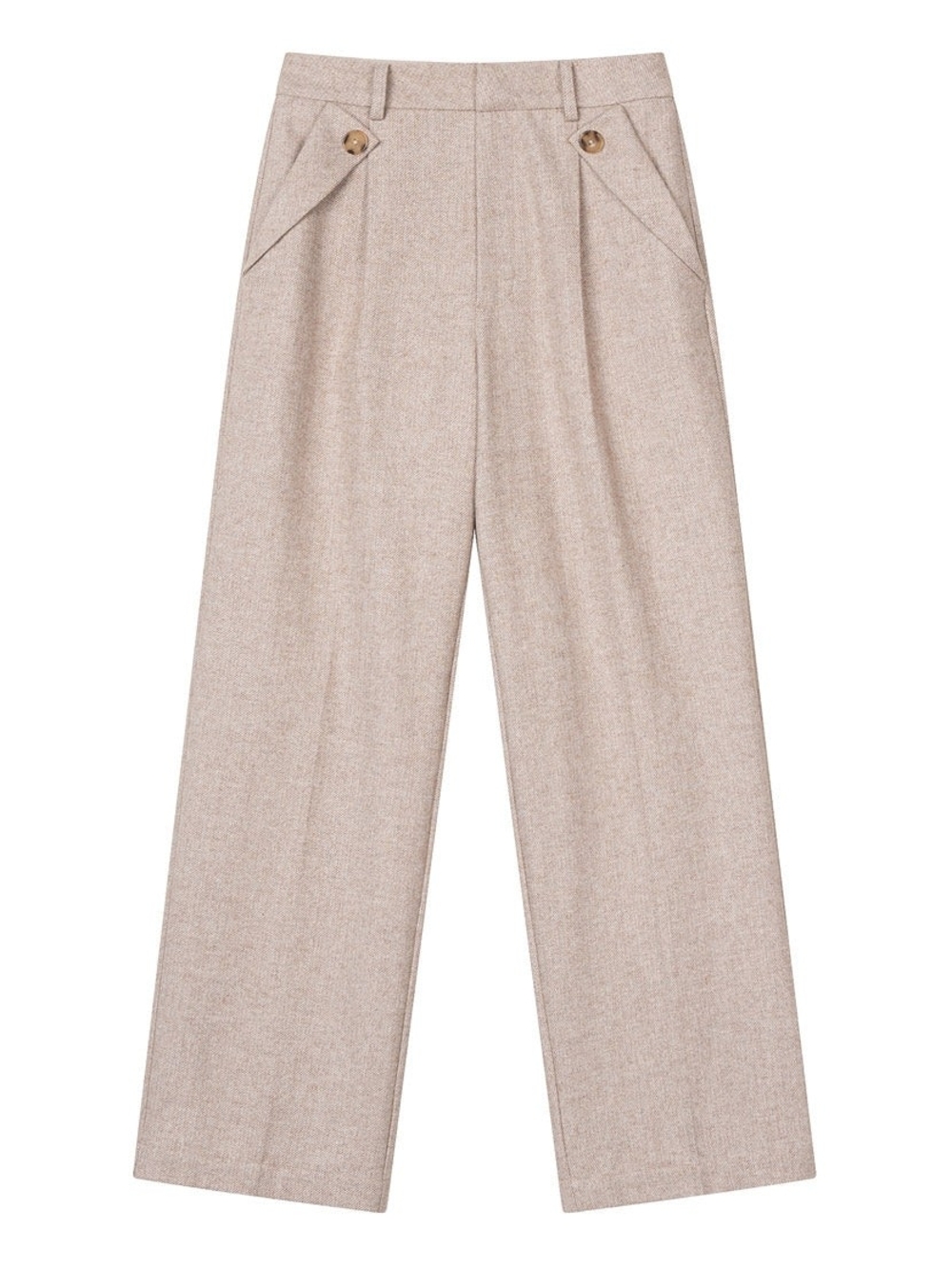 Petite Studio Reign Wool Pants - Oatmeal